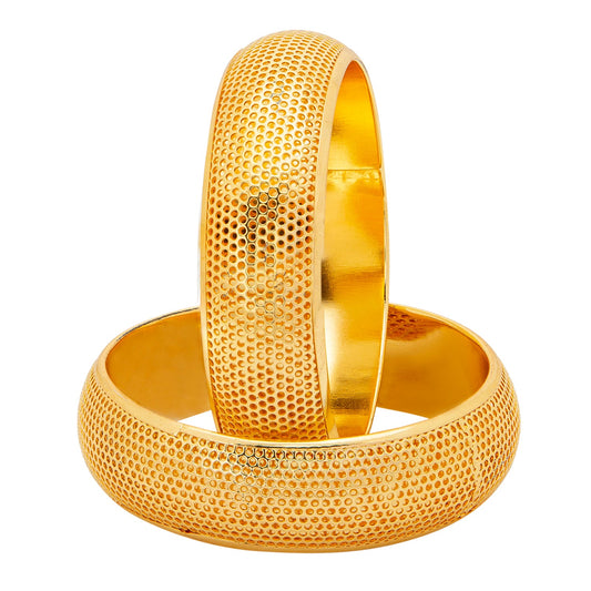 Shining Jewel Casual & Western Style Metal Fashionable Gold Bangles for Girls and Women (SJ_3455_2.4_G)