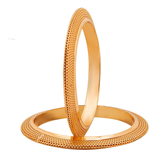 Shining Jewel Casual & Western Style Metal Fashionable Rose Gold Bangles for Girls and Women (Pack of 2)  (SJ_3456_2.8_RG)