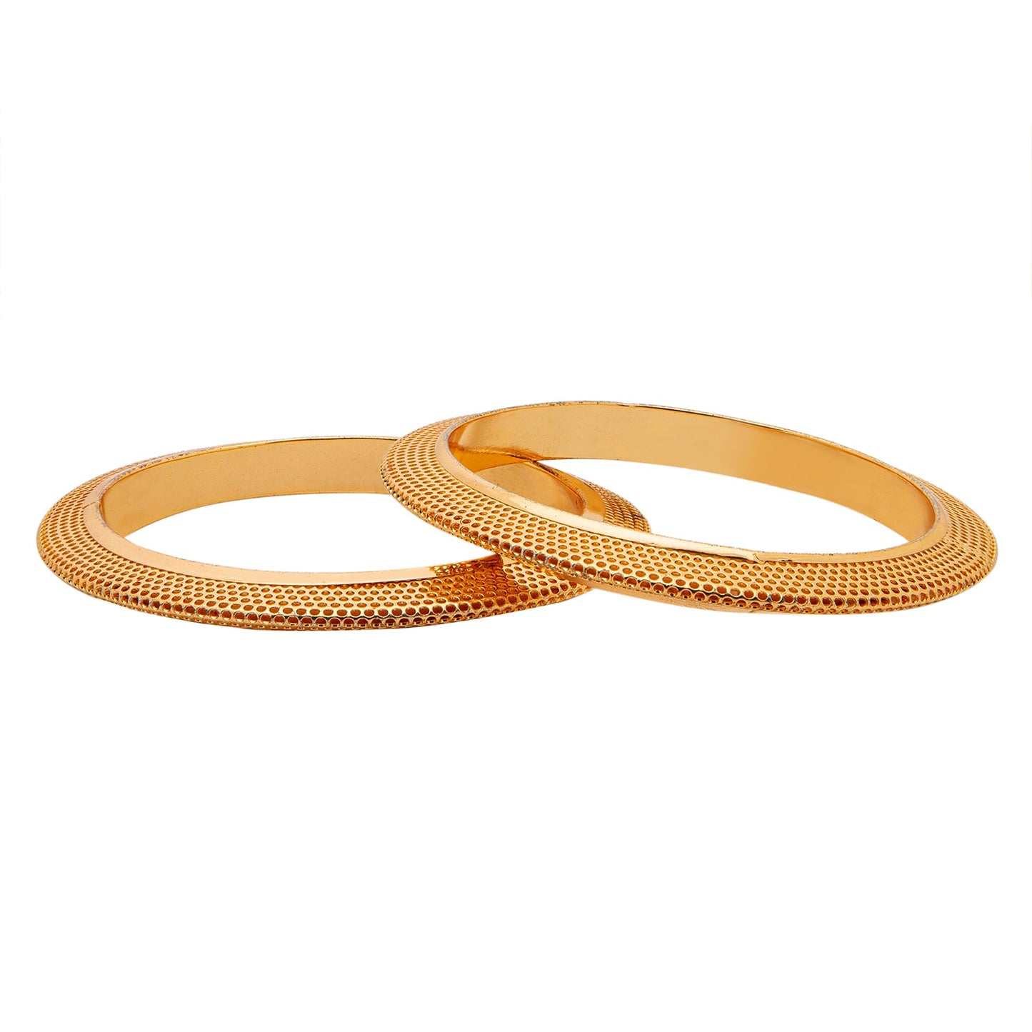 Shining Jewel Casual & Western Style Metal Fashionable Rose Gold Bangles for Girls and Women (Pack of 2)  (SJ_3456_2.6_RG)