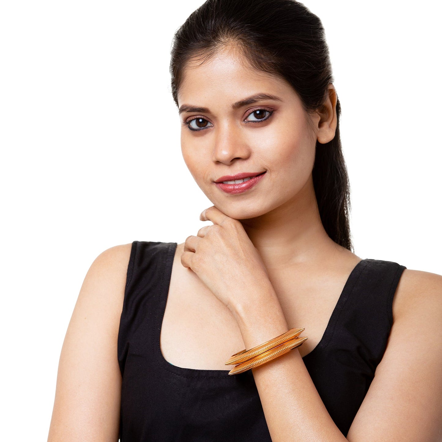 Shining Jewel Casual & Western Style Metal Fashionable Rose Gold Bangles for Girls and Women (Pack of 2)  (SJ_3456_2.6_RG)