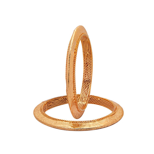 Shining Jewel Casual & Western Style Metal Fashionable Rose Gold Bangles for Girls and Women (Pack of 2)  (SJ_3457_2.6_G)