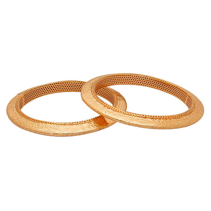 Shining Jewel Casual & Western Style Metal Fashionable Rose Gold Bangles for Girls and Women (Pack of 2)  (SJ_3457_2.8_G)