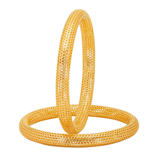 Shining Jewel Casual & Western Style Metal Fashionable Rose Gold Bangles for Girls and Women (Pack of 2)  (SJ_3458_2.4_G)