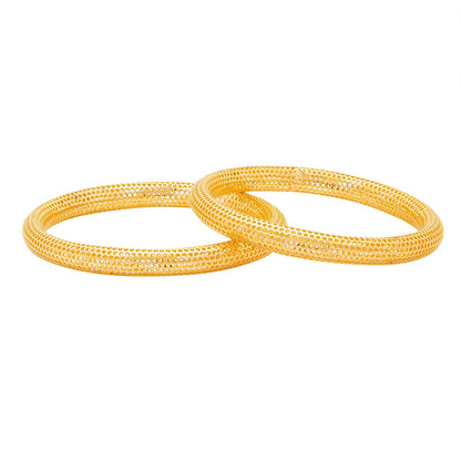 Shining Jewel Casual & Western Style Metal Fashionable Rose Gold Bangles for Girls and Women (Pack of 2)  (SJ_3458_2.4_G)