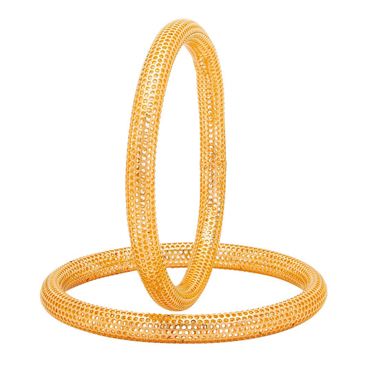 Shining Jewel Casual & Western Style Metal Fashionable Rose Gold Bangles for Girls and Women (Pack of 2)  (SJ_3458_2.10_RG)