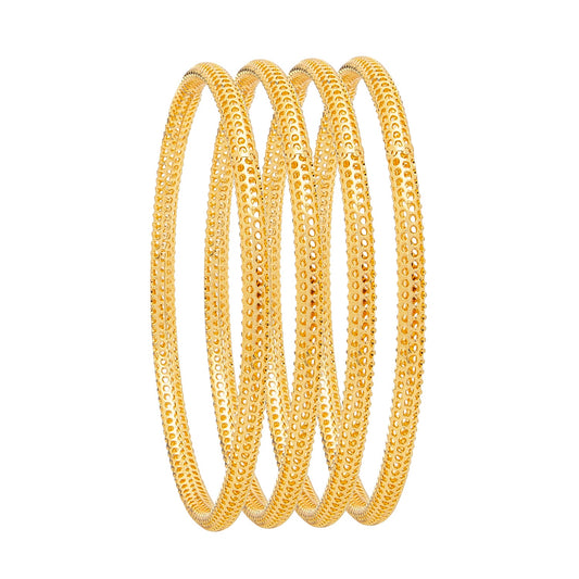 Shining Jewel Casual & Western Style Metal Fashionable Rose Gold Bangles for Girls and Women (Pack of 4) (SJ_3459_2.10_G)