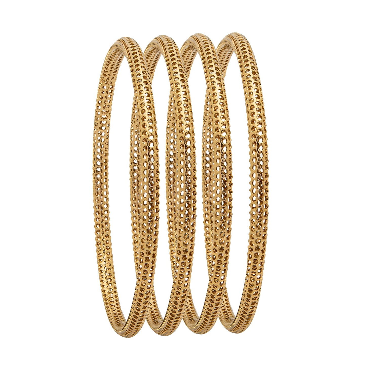 Shining Jewel Casual & Western Style Metal Fashionable Gold Bangles for Girls and Women  (Pack of 4)  (SJ_3459_2.8_AG)