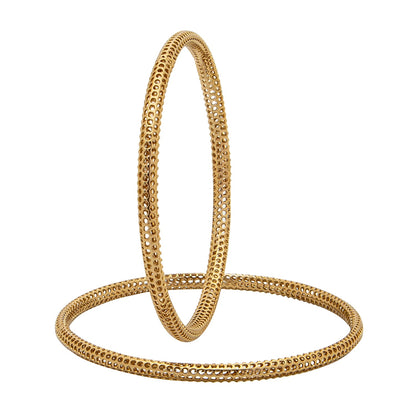Shining Jewel Casual & Western Style Metal Fashionable Gold Bangles for Girls and Women  (Pack of 4)  (SJ_3459_2.6_AG)