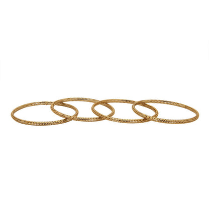 Shining Jewel Casual & Western Style Metal Fashionable Gold Bangles for Girls and Women  (Pack of 4)  (SJ_3459_2.6_AG)