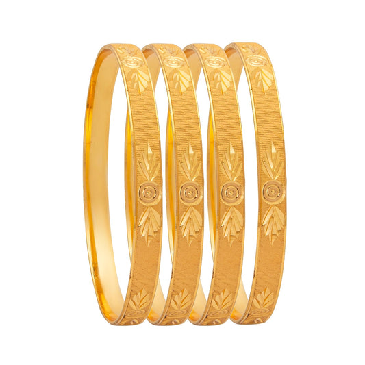 Shining Jewel Fashion Gold Plated Traditional Designer Bangles for Women (Pack of 4) SJ_3461_2.10