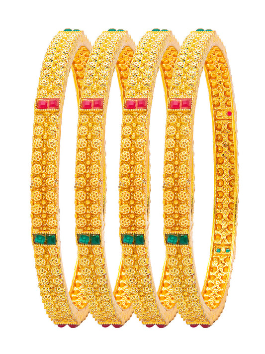 22K Traditional Gold Kada Bangle Set for Women (Set of 4 Bangles) SJ_3465_2.8