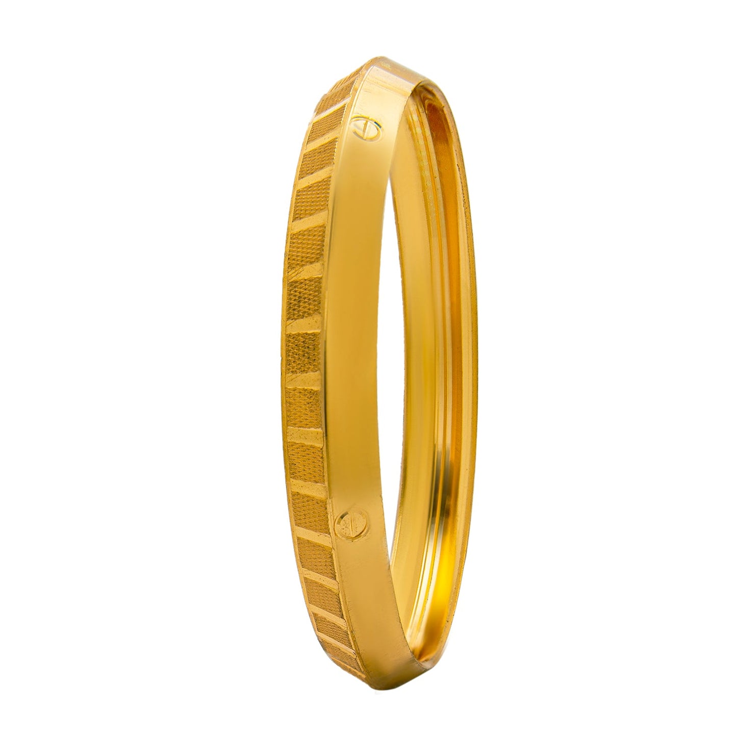 Shining Jewel Amritsari Gold Plated Punjabi Sikh Kada for Men (SJ_3466