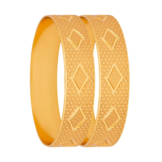 Shining Jewel Gold Plated Traditional Handcrafted Square Shape Designer Bangles for Women (Pack of 2) SJ_3479_2.4