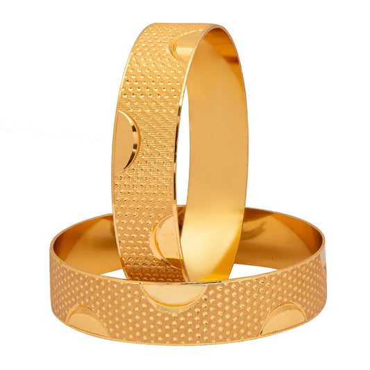 Shining Jewel Gold Plated Traditional Handcrafted Stylish Designer Bangles for Women (Pack of 2) SJ_3480_2.10