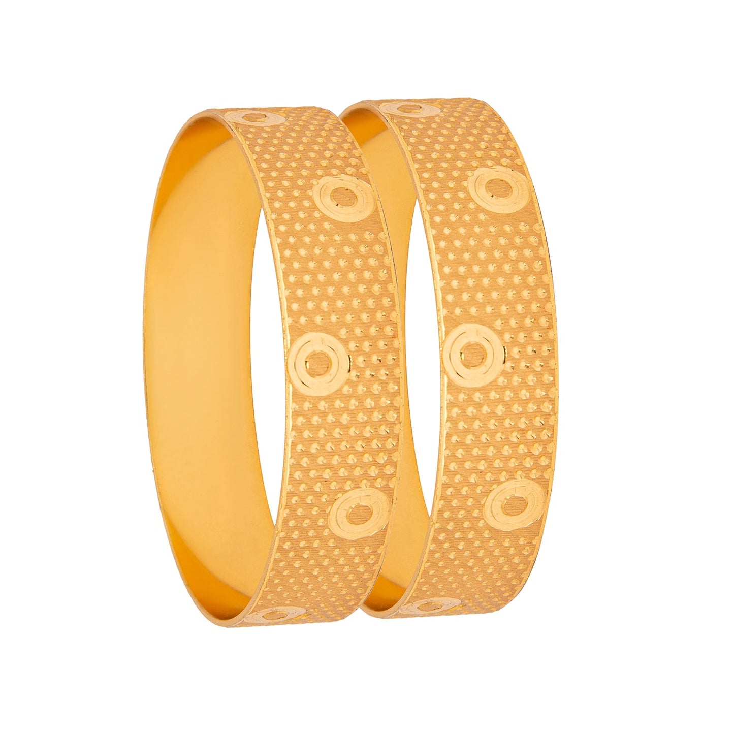 Shining Jewel Gold Plated Traditional Handcrafted Stylish Designer Bangles for Women (Pack of 2) SJ_3481_2.10