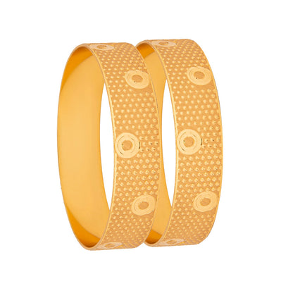 Shining Jewel Gold Plated Traditional Handcrafted Stylish Designer Bangles for Women (Pack of 2) SJ_3481_2.10