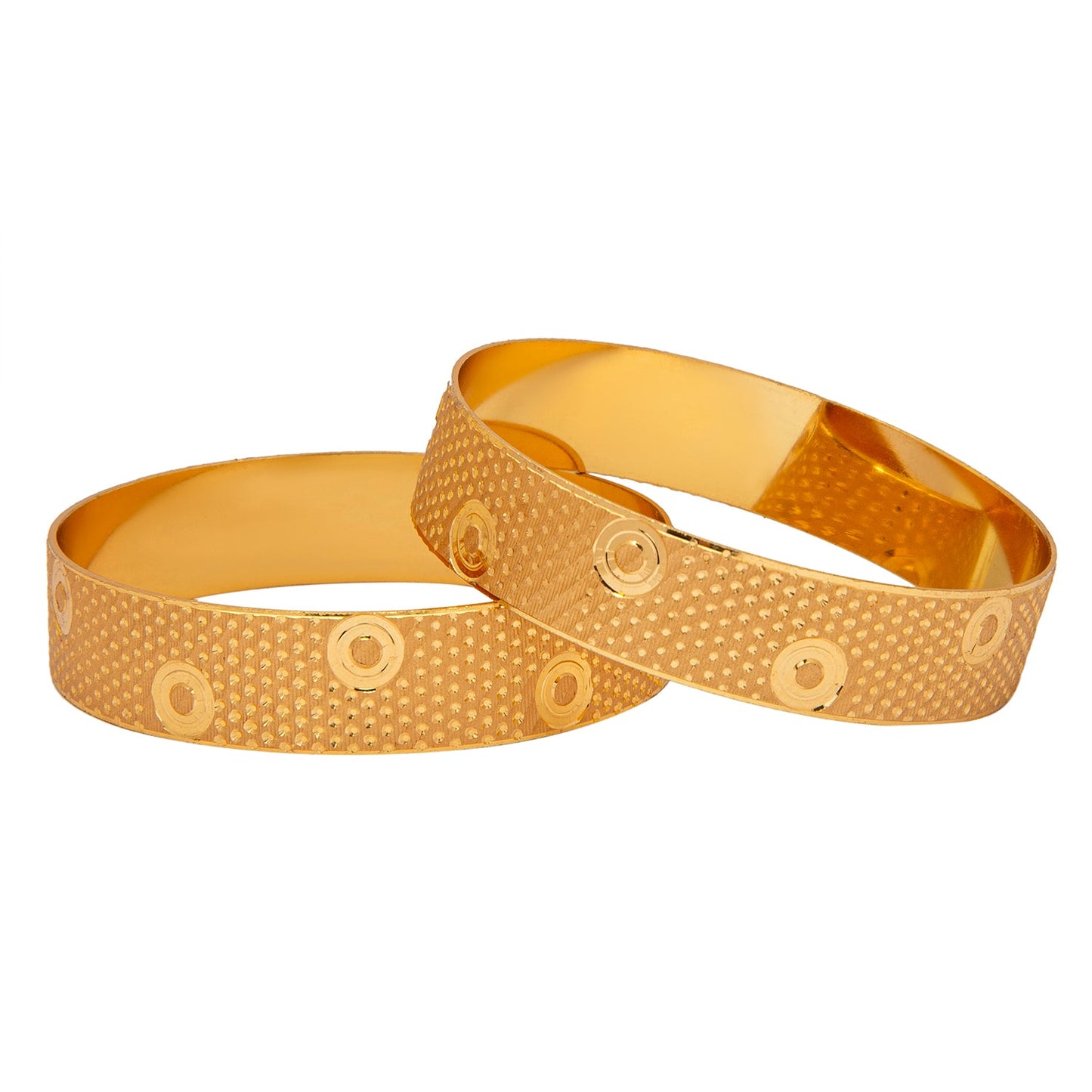 Shining Jewel Gold Plated Traditional Handcrafted Stylish Designer Bangles for Women (Pack of 2) SJ_3481_2.6