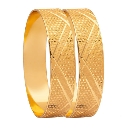 Shining Jewel Gold Plated Traditional Handcrafted Stylish Designer Bangles for Women (Pack of 2) SJ_3482_2.8