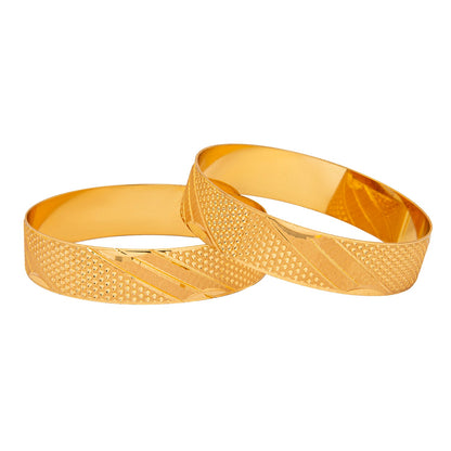 Shining Jewel Gold Plated Traditional Handcrafted Stylish Designer Bangles for Women (Pack of 2) SJ_3483_2.4