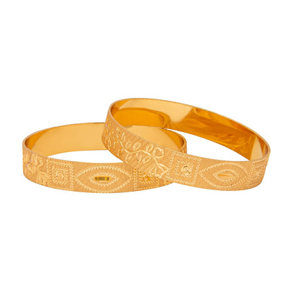 Shining Jewel Gold Plated Traditional Handcrafted Flower leaves Designer Bangles for Women (Pack of 2) SJ_3485_2.10
