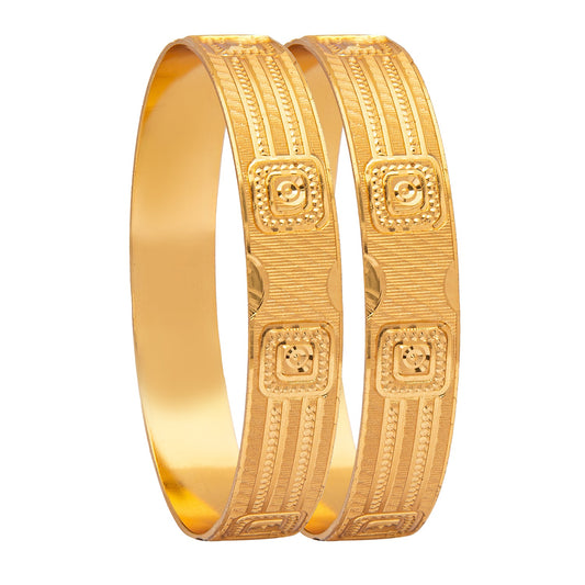 Shining Jewel Gold Plated Traditional Handcrafted Stylish Designer Bangles for Women (Pack of 2) SJ_3486_2.4