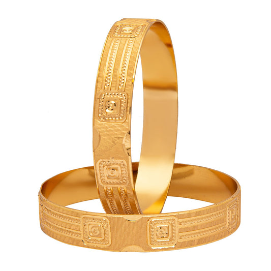 Shining Jewel Gold Plated Traditional Handcrafted Stylish Designer Bangles for Women (Pack of 2) SJ_3486_2.10