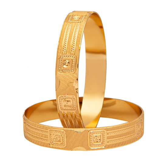 Shining Jewel Gold Plated Traditional Handcrafted Stylish Designer Bangles for Women (Pack of 2) SJ_3486_2.6