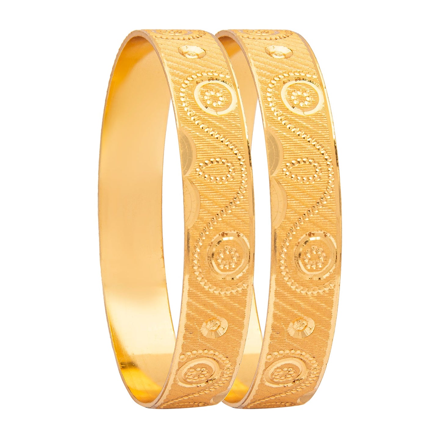 Shining Jewel Gold Plated Traditional Handcrafted Stylish Designer Bangles for Women (Pack of 2) SJ_3487_2.10