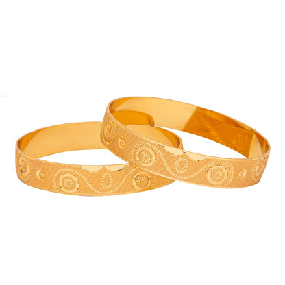 Shining Jewel Gold Plated Traditional Handcrafted Stylish Designer Bangles for Women (Pack of 2) SJ_3487_2.10