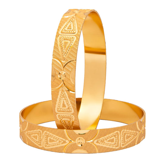 Shining Jewel Gold Plated Traditional Handcrafted Stylish Designer Bangles for Women (Pack of 2) SJ_3488_2.10