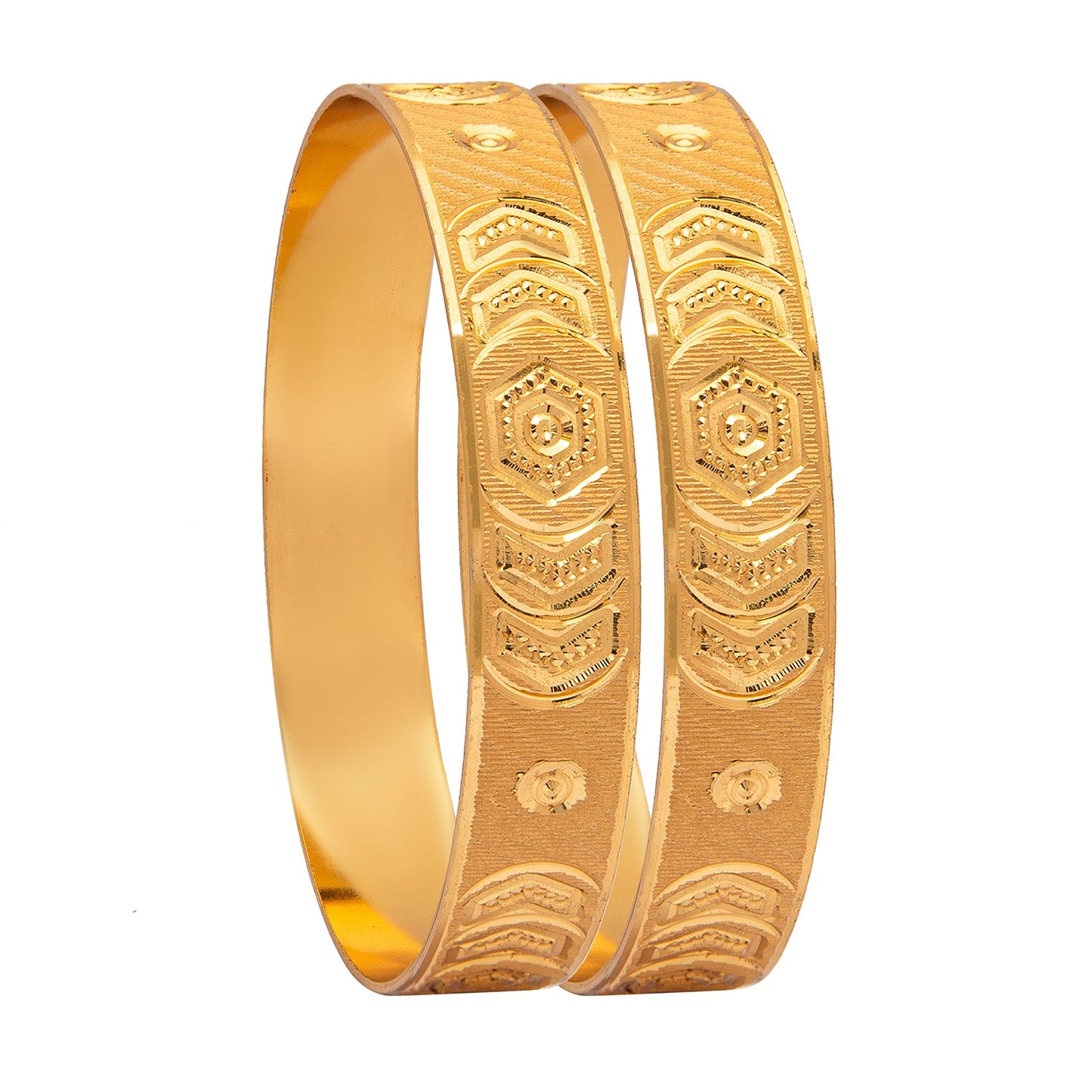 Shining Jewel Gold Plated Traditional Handcrafted Stylish Designer Bangles for Women (Pack of 2) SJ_3489_2.10