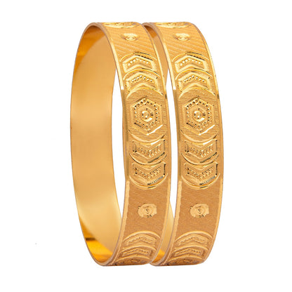 Shining Jewel Gold Plated Traditional Handcrafted Stylish Designer Bangles for Women (Pack of 2) SJ_3489_2.6