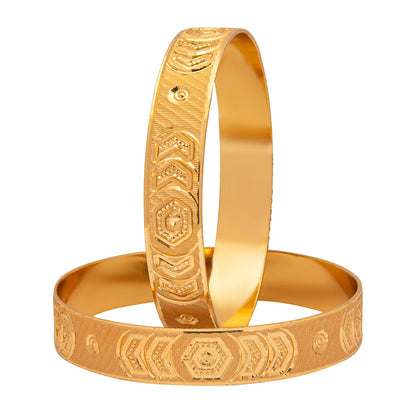 Shining Jewel Gold Plated Traditional Handcrafted Stylish Designer Bangles for Women (Pack of 2) SJ_3489_2.4