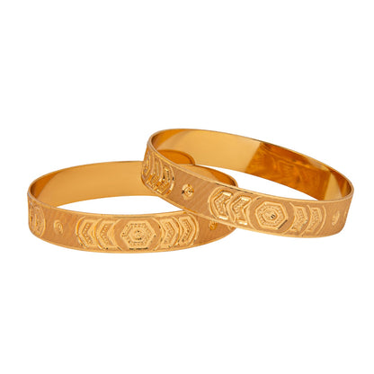 Shining Jewel Gold Plated Traditional Handcrafted Stylish Designer Bangles for Women (Pack of 2) SJ_3489_2.10
