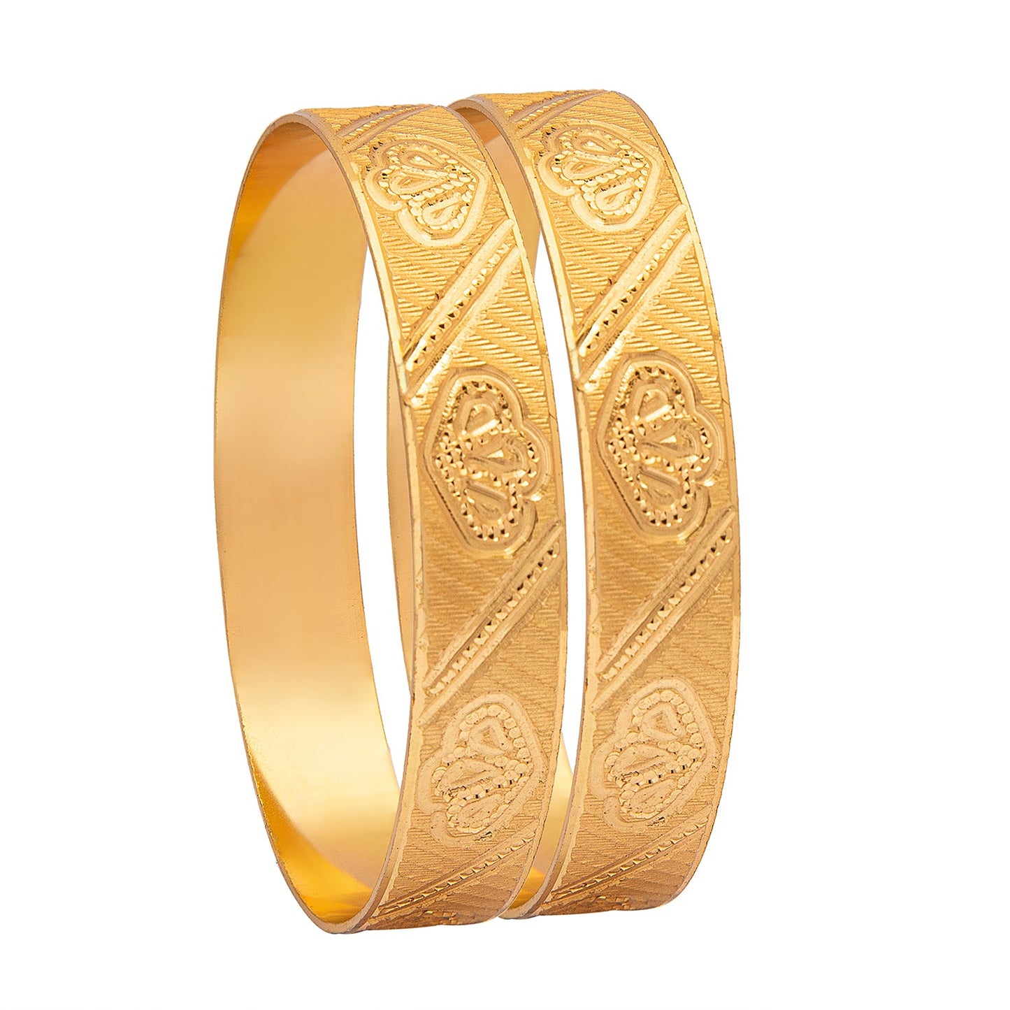 Shining Jewel Gold Plated Traditional Handcrafted Stylish Designer Bangles for Women (Pack of 2) SJ_3491_2.4