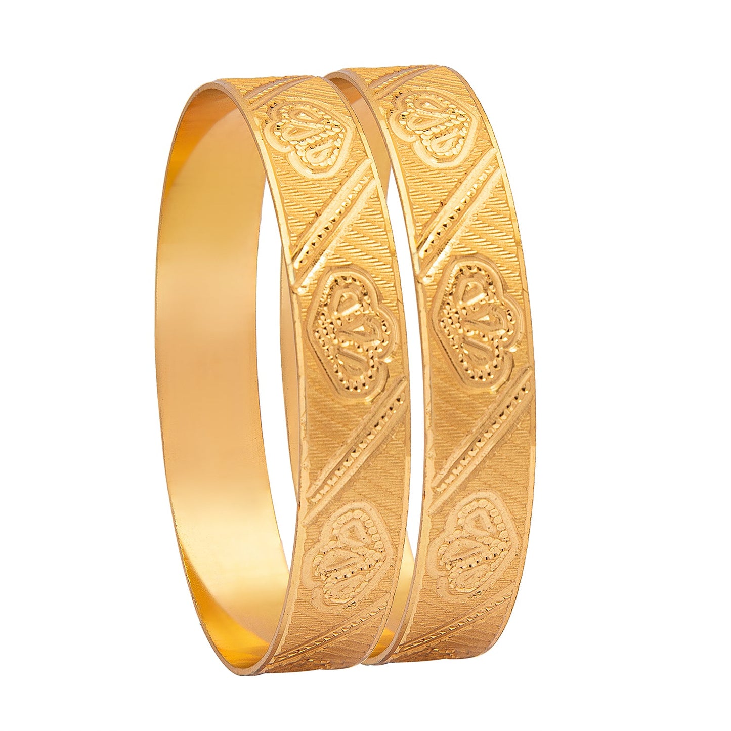Shining Jewel Gold Plated Traditional Handcrafted Stylish Designer Bangles for Women (Pack of 2) SJ_3491_2.6