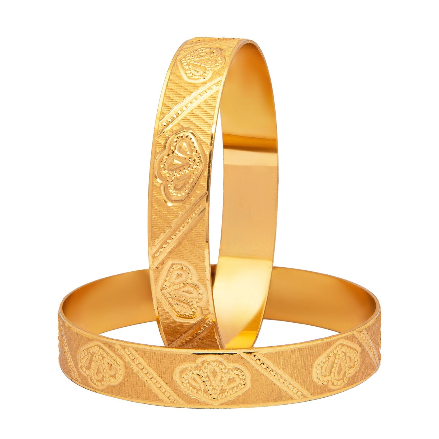 Shining Jewel Gold Plated Traditional Handcrafted Stylish Designer Bangles for Women (Pack of 2) SJ_3491_2.6