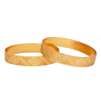 Shining Jewel Gold Plated Traditional Handcrafted Stylish Designer Bangles for Women (Pack of 2) SJ_3491_2.6