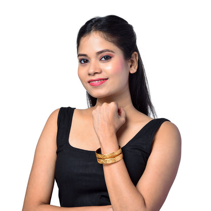 Shining Jewel Gold Plated Traditional Handcrafted Stylish Designer Bangles for Women (Pack of 2) SJ_3491_2.6