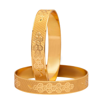 Shining Jewel Gold Plated Traditional Handcrafted Stylish Designer Bangles for Women (Pack of 2) SJ_3492_2.4