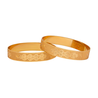 Shining Jewel Gold Plated Traditional Handcrafted Stylish Designer Bangles for Women (Pack of 2) SJ_3492_2.4