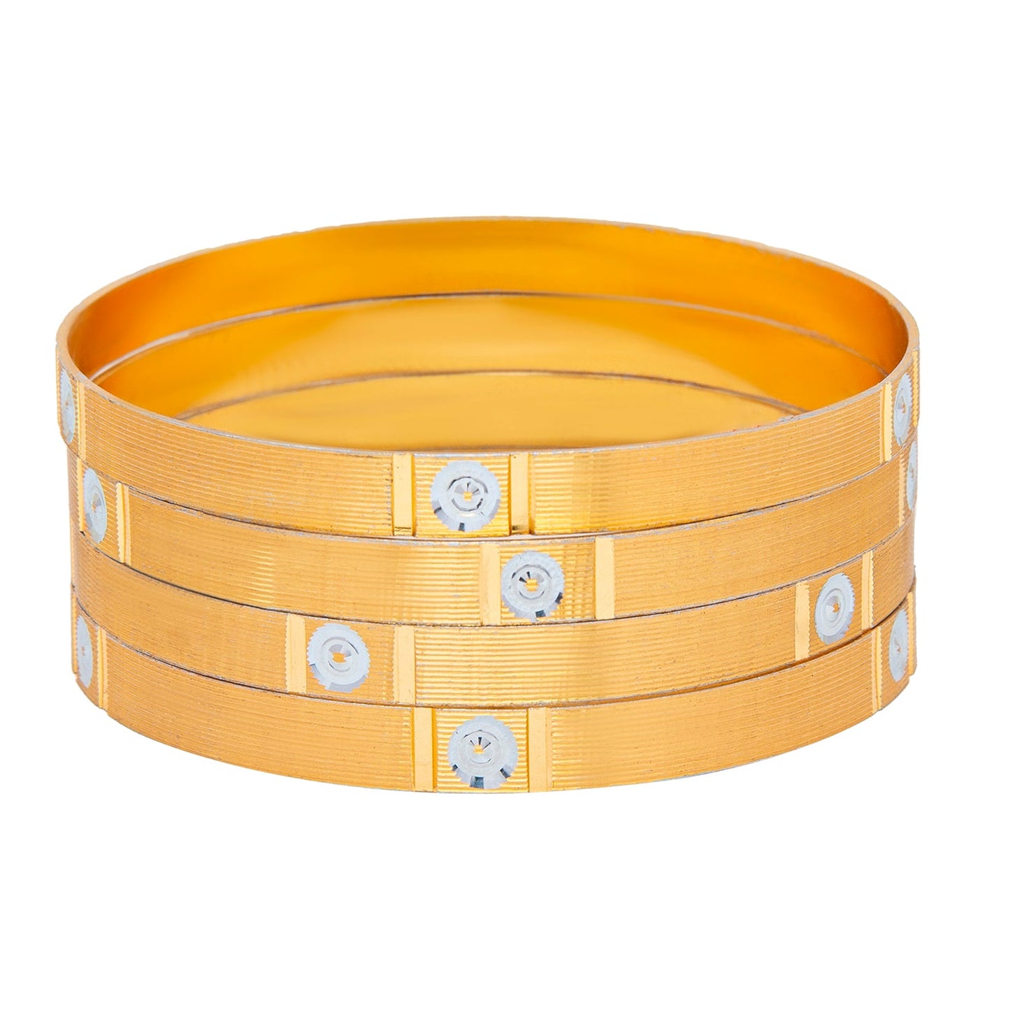 Shining Jewel Gold Plated Stainless Steel Bracelet with Swarovski Crystals Bangle Bracelets for Women (Pack of 4) SJ_3493_2.10