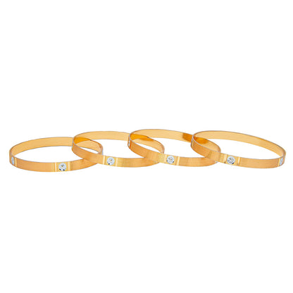 Shining Jewel Gold Plated Stainless Steel Bracelet with Swarovski Crystals Bangle Bracelets for Women (Pack of 4) SJ_3493_2.10