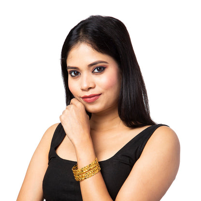 Shining Jewel Tradtitional Indian Handcrafted Designer Fancy Bridal Bangle Set for Women (SJ_3502_2.6)