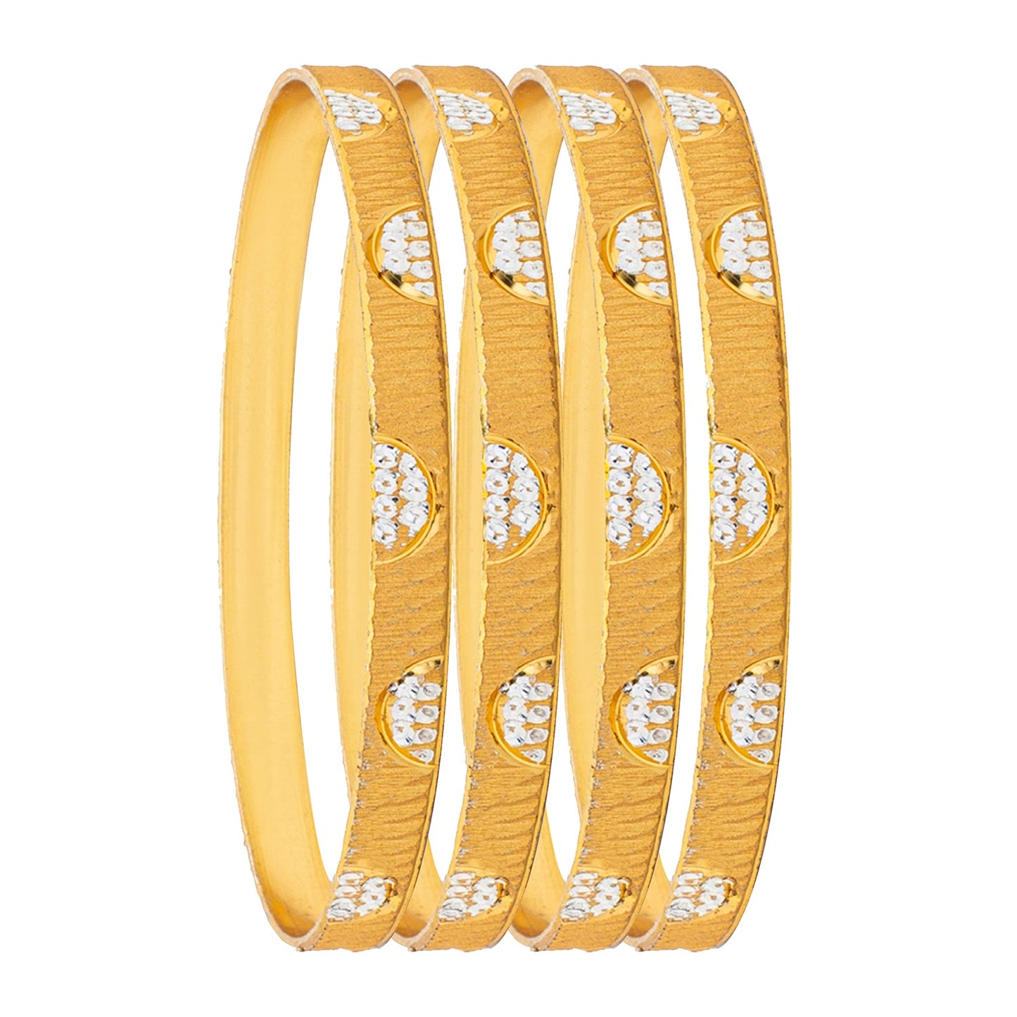 Shining JewelTwo Tone Gold & Silver Plated Traditional Designer Bangles for Women (SJ_3504_2.4)