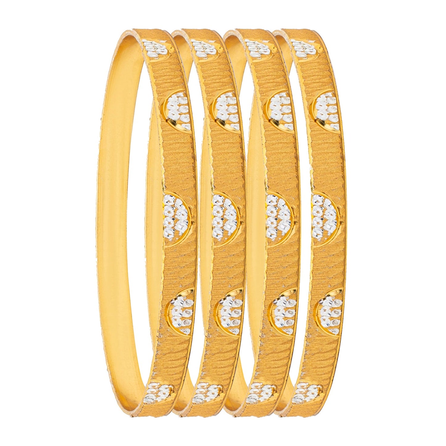 Shining JewelTwo Tone Gold & Silver Plated Traditional Designer Bangles for Women (SJ_3504_2.6)