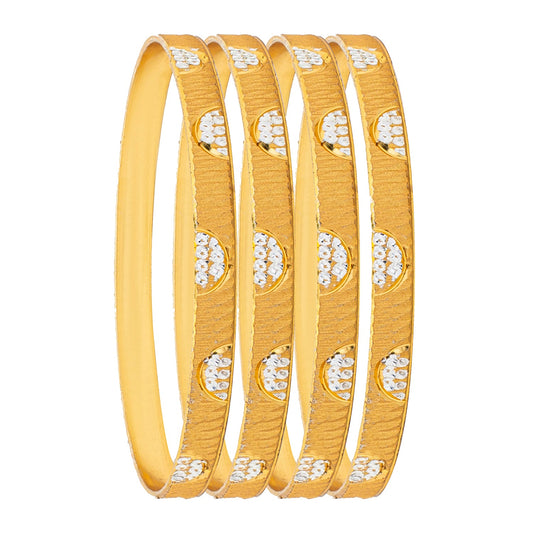 Shining JewelTwo Tone Gold & Silver Plated Traditional Designer Bangles for Women (SJ_3504_2.6)