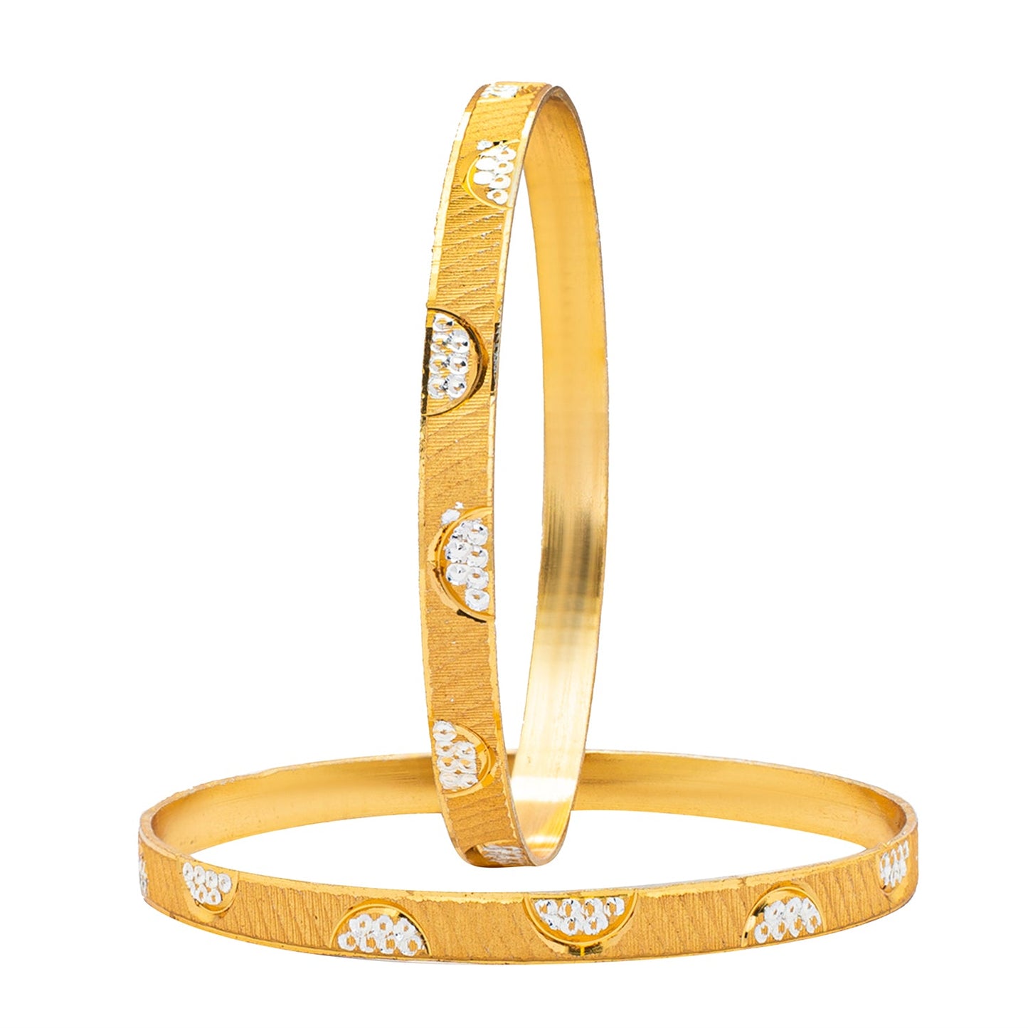 Shining JewelTwo Tone Gold & Silver Plated Traditional Designer Bangles for Women (SJ_3504_2.6)