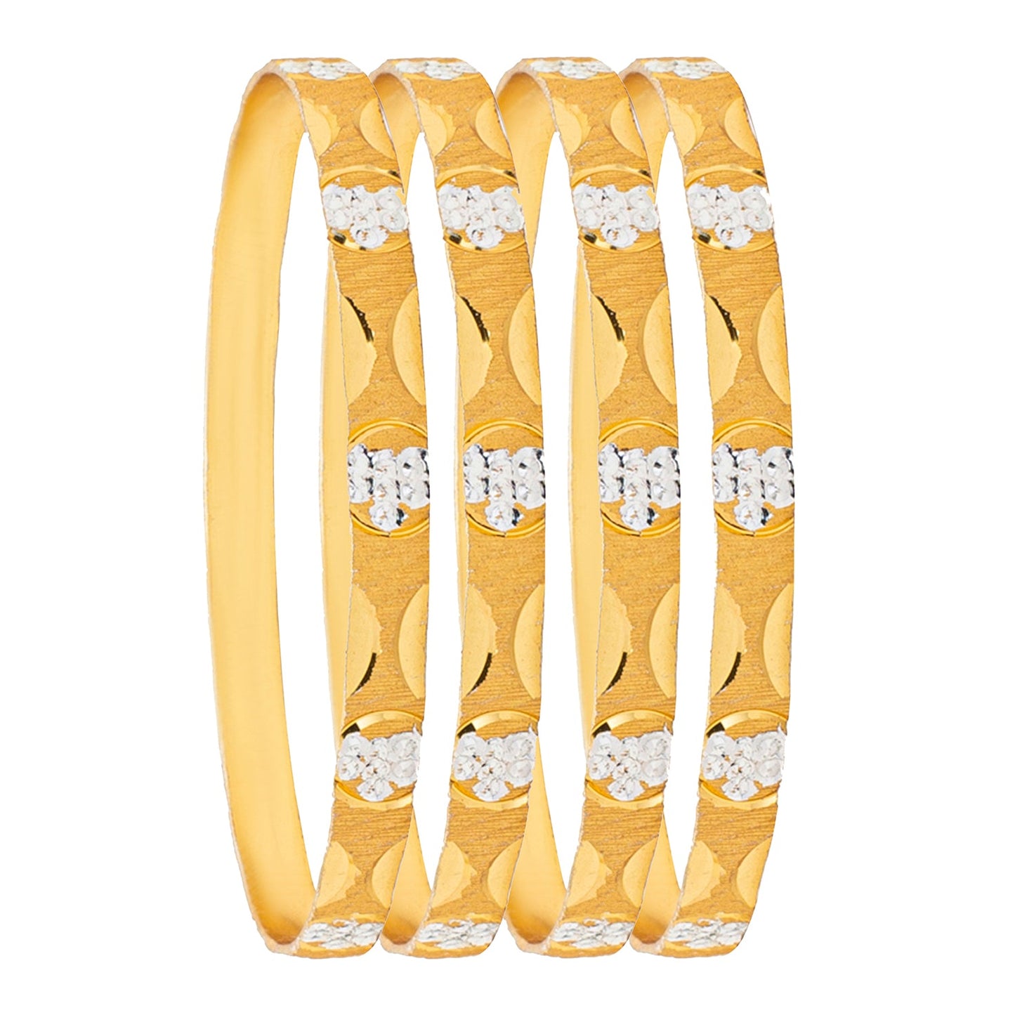 Shining JewelTwo Tone Gold & Silver Plated Traditional Designer Bangles for Women (SJ_3505_2.4)