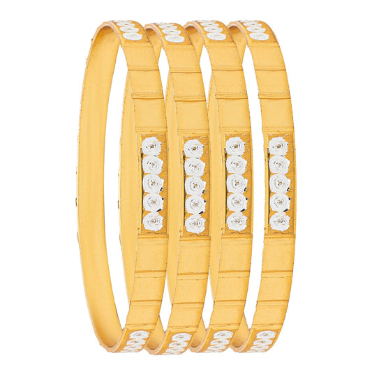 Shining JewelTwo Tone Gold & Silver Plated Traditional Designer Bangles for Women (SJ_3506_2.10)
